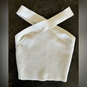 Aritzia Babaton cropped criss cross sculpt knit